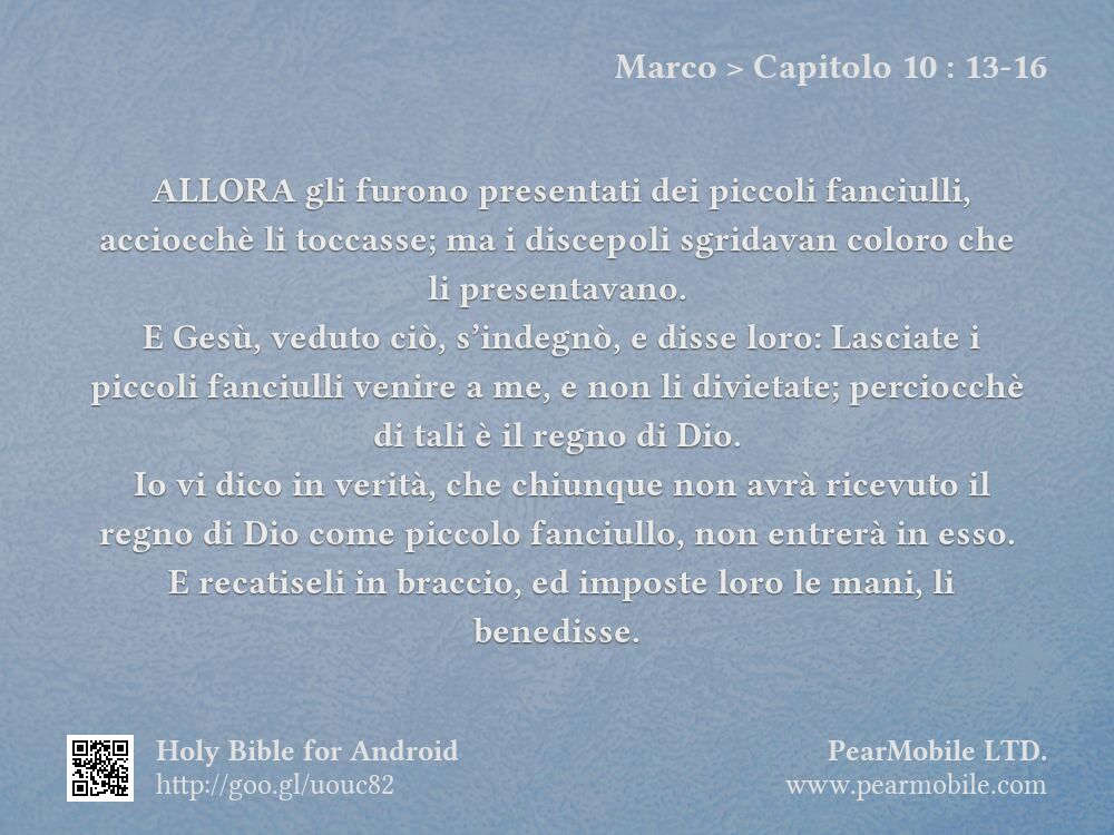 Marco, Capitolo 10:13-16
